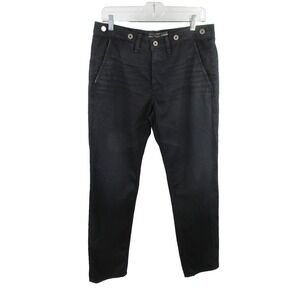 Big Star 1974 Axis Tapered Chino Pants Mens 32R Black Cotton Mid Rise Casual